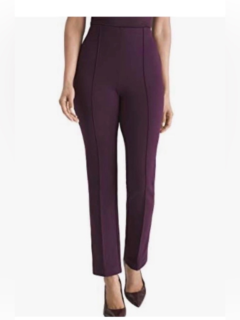 New Chico's so slimming juliet  straight pants sweet Shiraz maroon size 0.5P 6